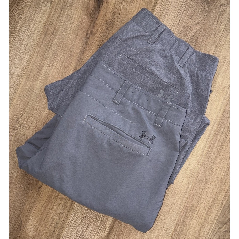 Lot Of 2 Under Armour Golf Pants 40x32 Gray